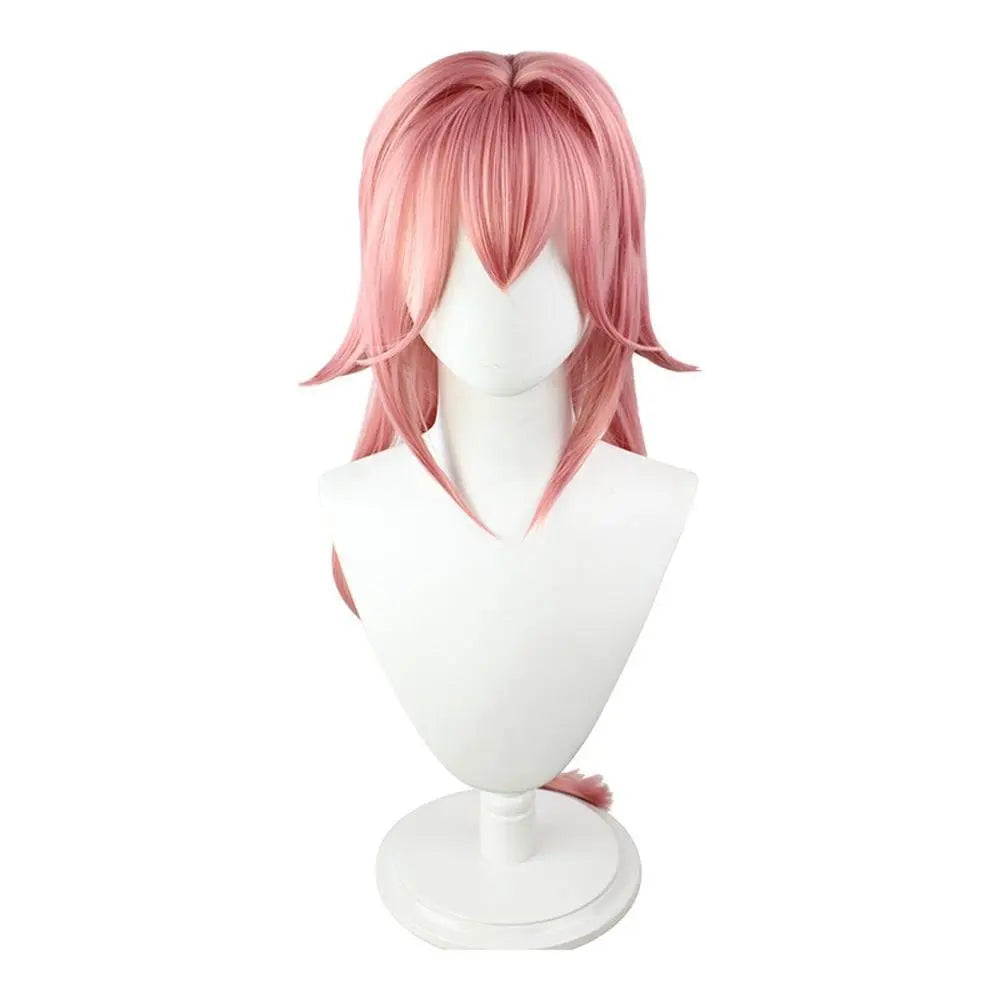 Yae Miko Wig Genshin Impact Pink side upturned cosplay long Wigs for women - Pajamasbuy