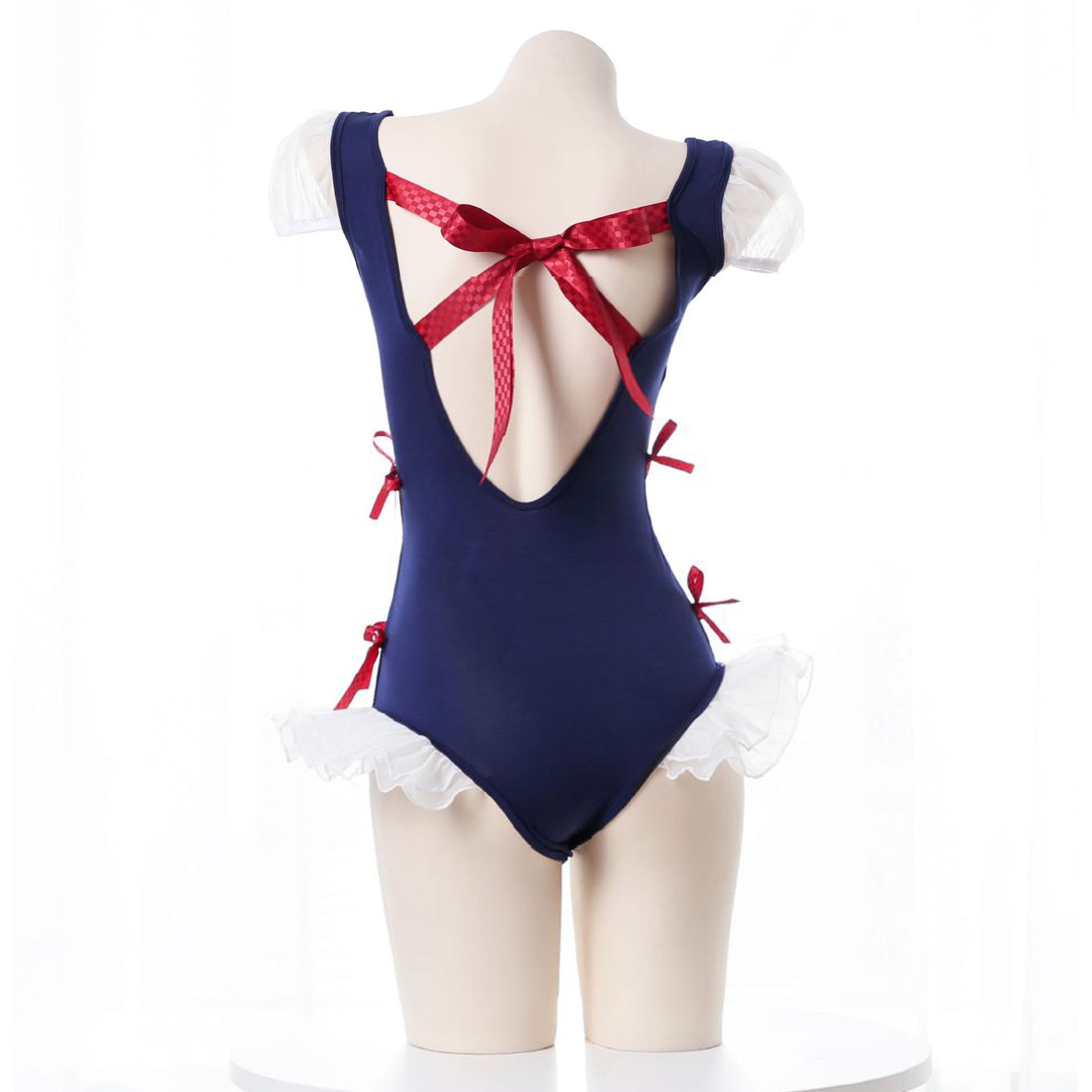 Lotus Leaf One-Piece Open Crotch Free Seductive Princess Maid Uniform Suit