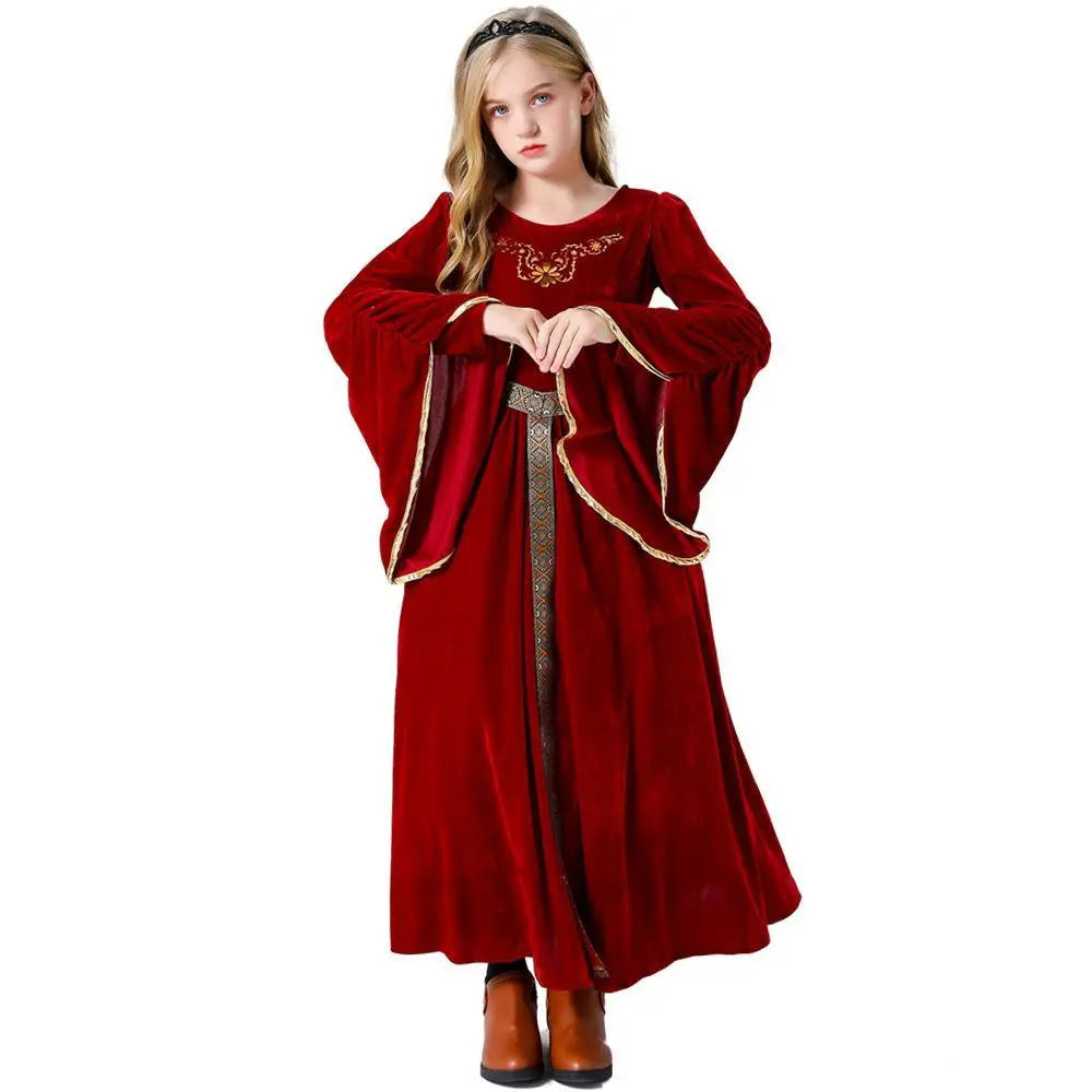 Vintage Court Ball Trumpet Sleeves Dress Outfits Halloween Carnival Cosplay Costume For Kids - Pajamasbuy